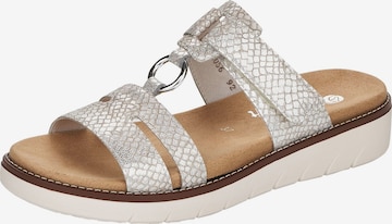 REMONTE Mules in Silver: front