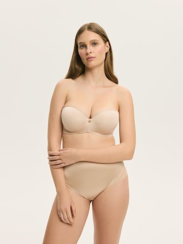 Push-up Reggiseno 'Push-up-BH Raffen, Plunge-Dekolleté, Balconette-Cups 65B' di ESOTIQ in beige