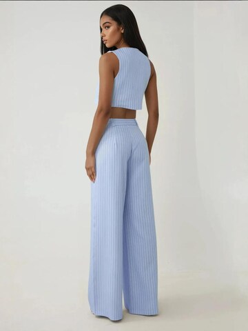 Hiccup - Perna larga Calças com pregas em azul