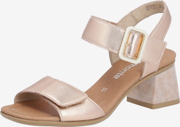 REMONTE Strap Sandals in Gold: front