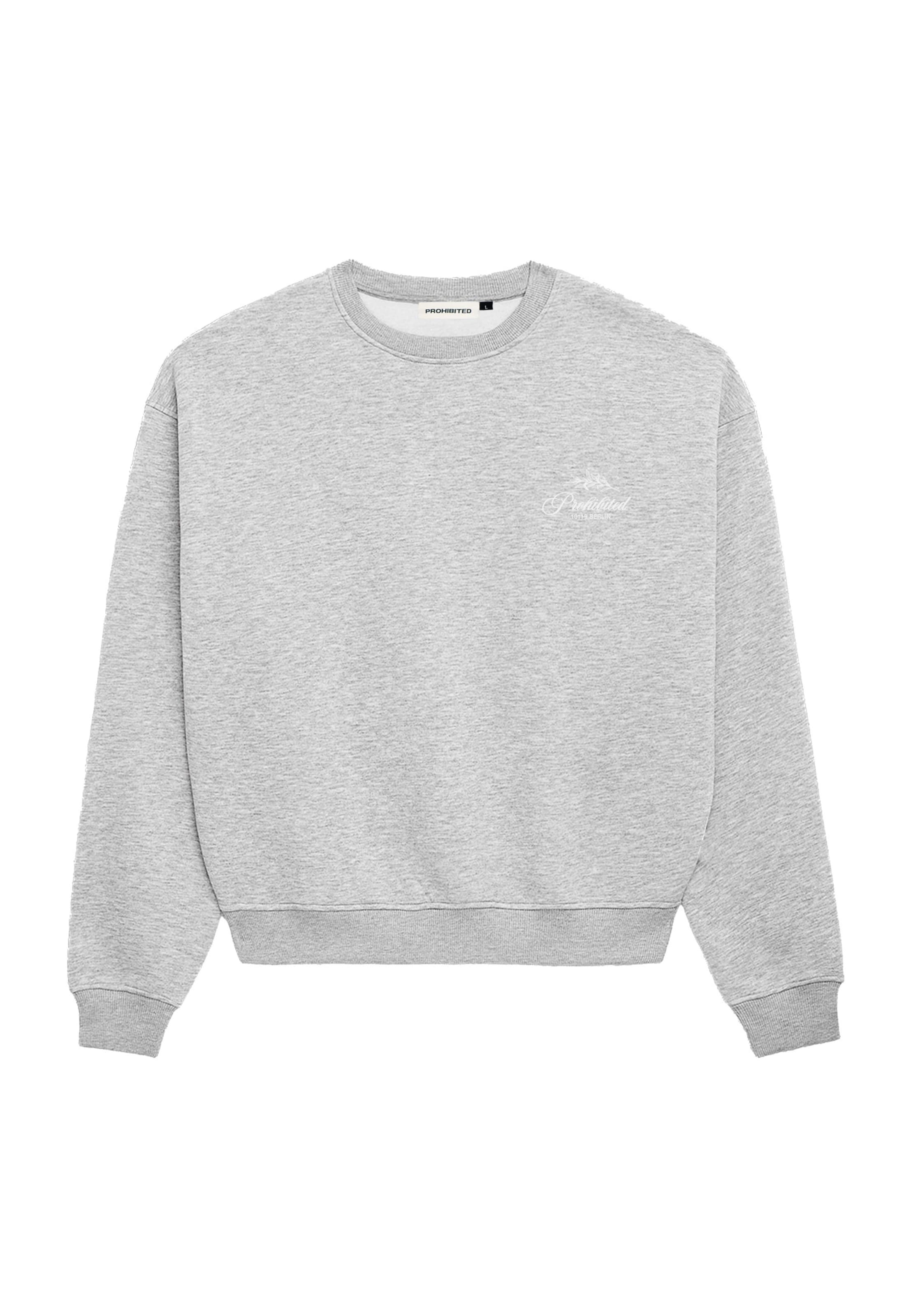 Felpa 'Leaf' di Prohibited in grigio: frontale