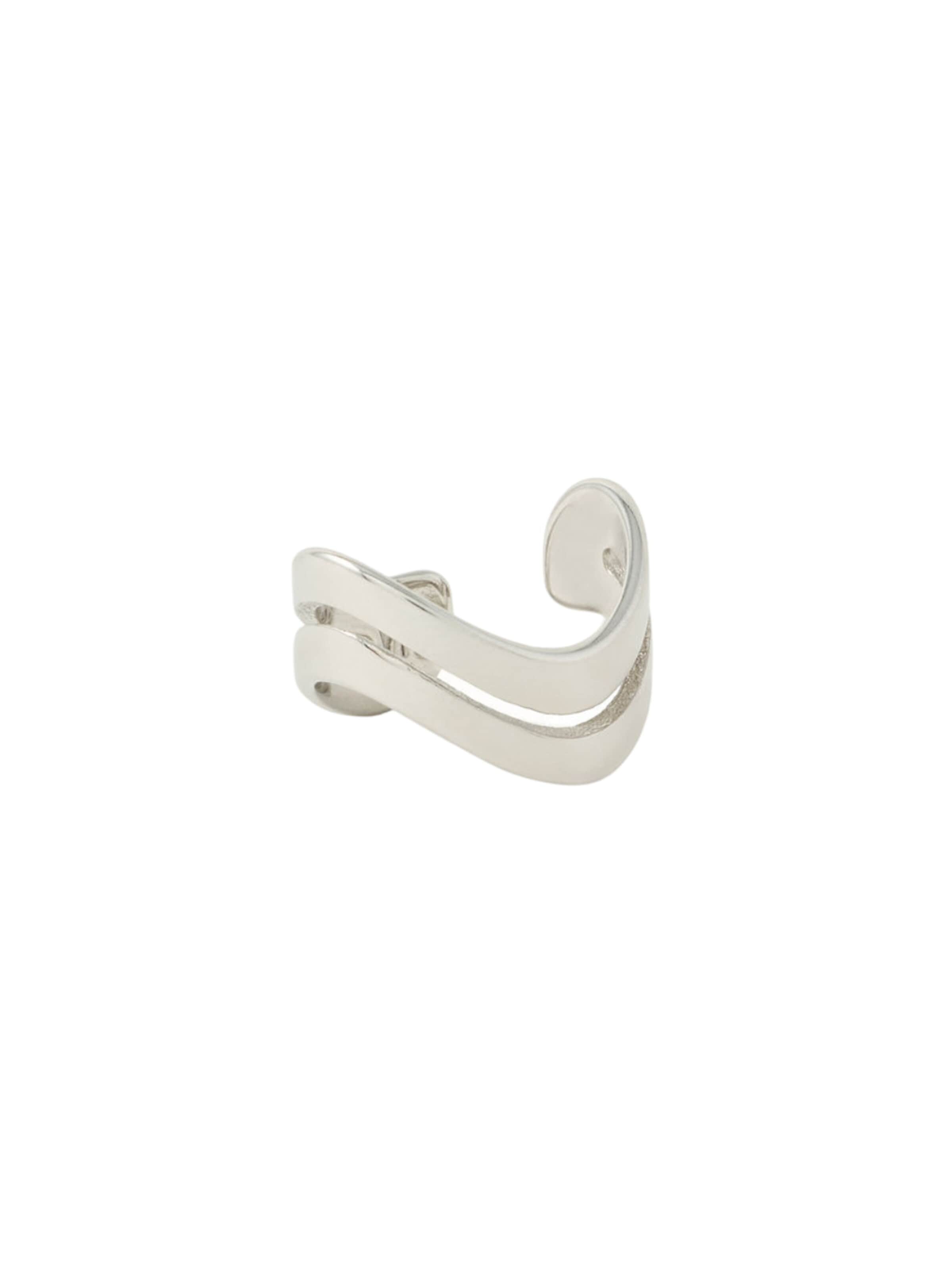 YParis Earrings 'Ear cuff Double Wavy S' in Silver: front