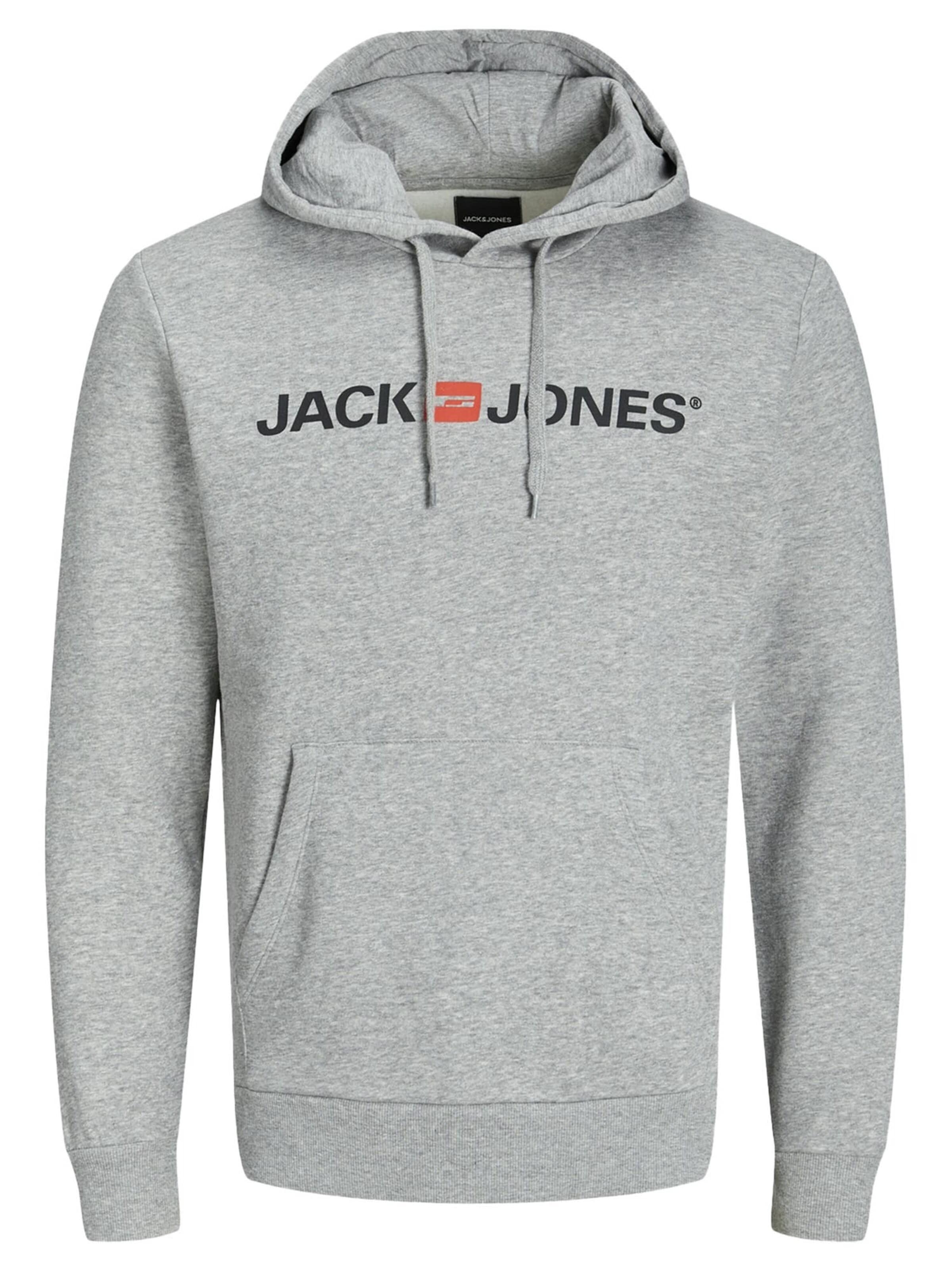 JACK & JONES Mikina 'JJECorp' – šedá: přední strana