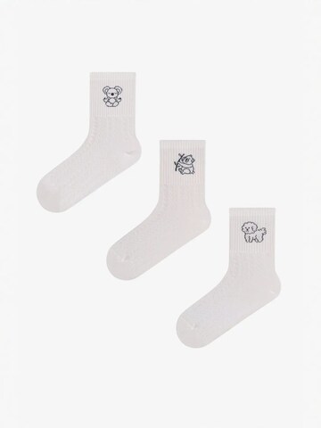 Penti Sokid 'PENTI Animal World Paar Sneakersocken', värv valge: eest vaates
