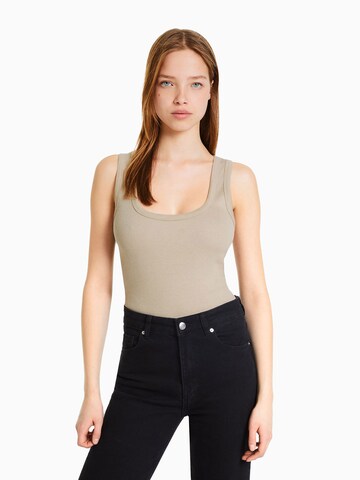 Haut Bershka en beige : devant