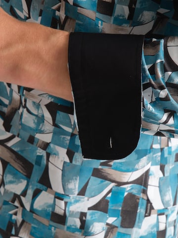 Slim fit Camicia business 'Donatello Iconic Poplin Stretch Man Shirt Green White' di 7Camicie in verde