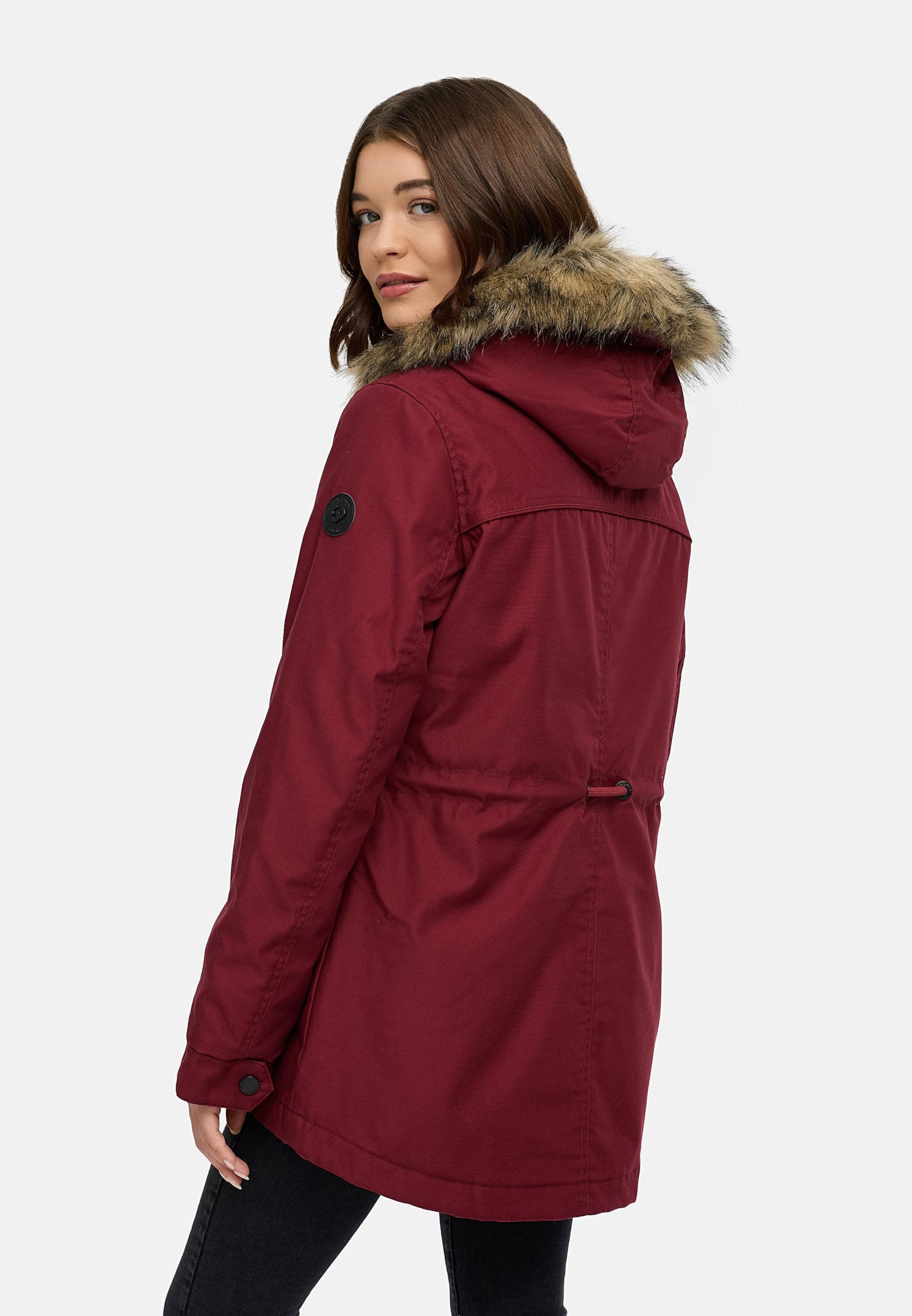 Ragwear Winter Parka 'Tawny Short' in Wine Red | ABOUT YOU