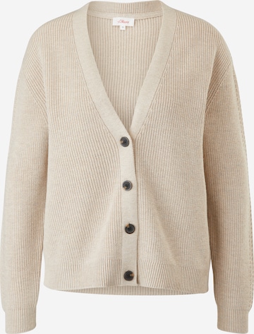 s.Oliver Gebreid vest in Beige: voorkant