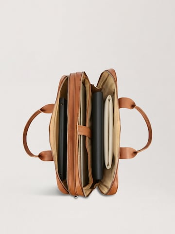 NEGOTIA Leather Laptoptas 'Orden' in Bruin