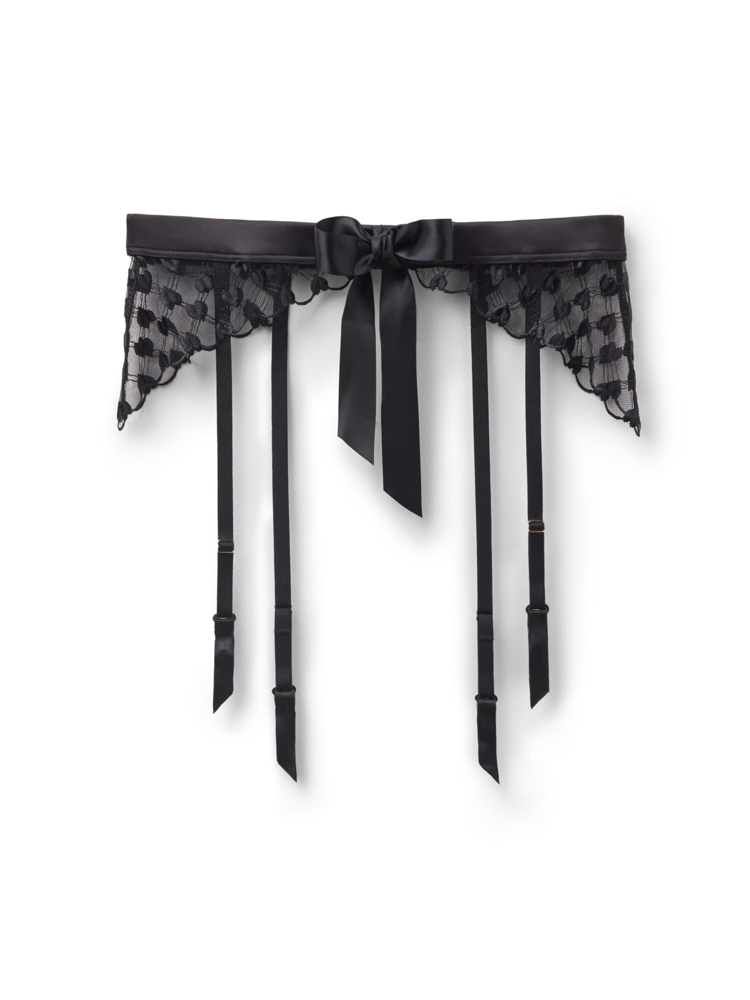 INTIMISSIMI Stockings with Garter Belts 'The Love Club Valentine' in Black: front