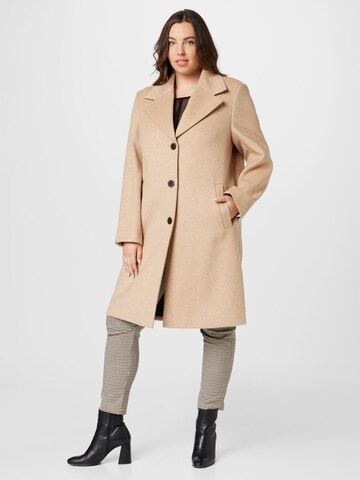 Selected Femme Curve Between-seasons coat 'NEW SASJA' in Beige: front