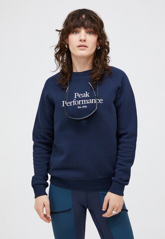 PEAK PERFORMANCE Sweatshirt in Blauw: voorkant
