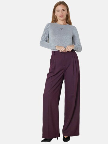 Wide Leg Pantalon à pince 'Almira' co'couture en violet