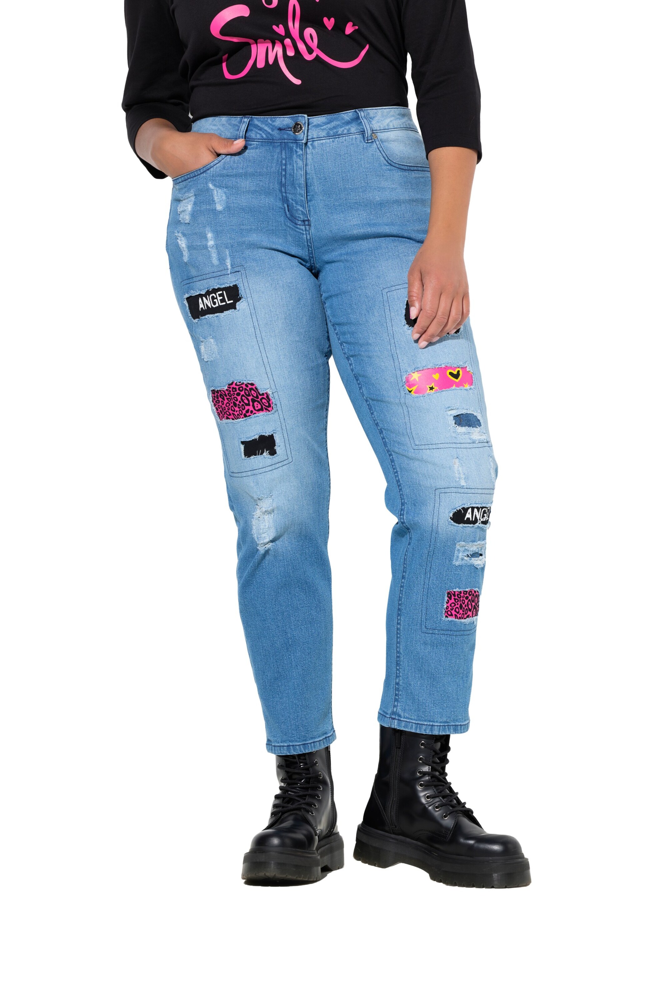 Coupe slim Jean Angel of Style en bleu : devant