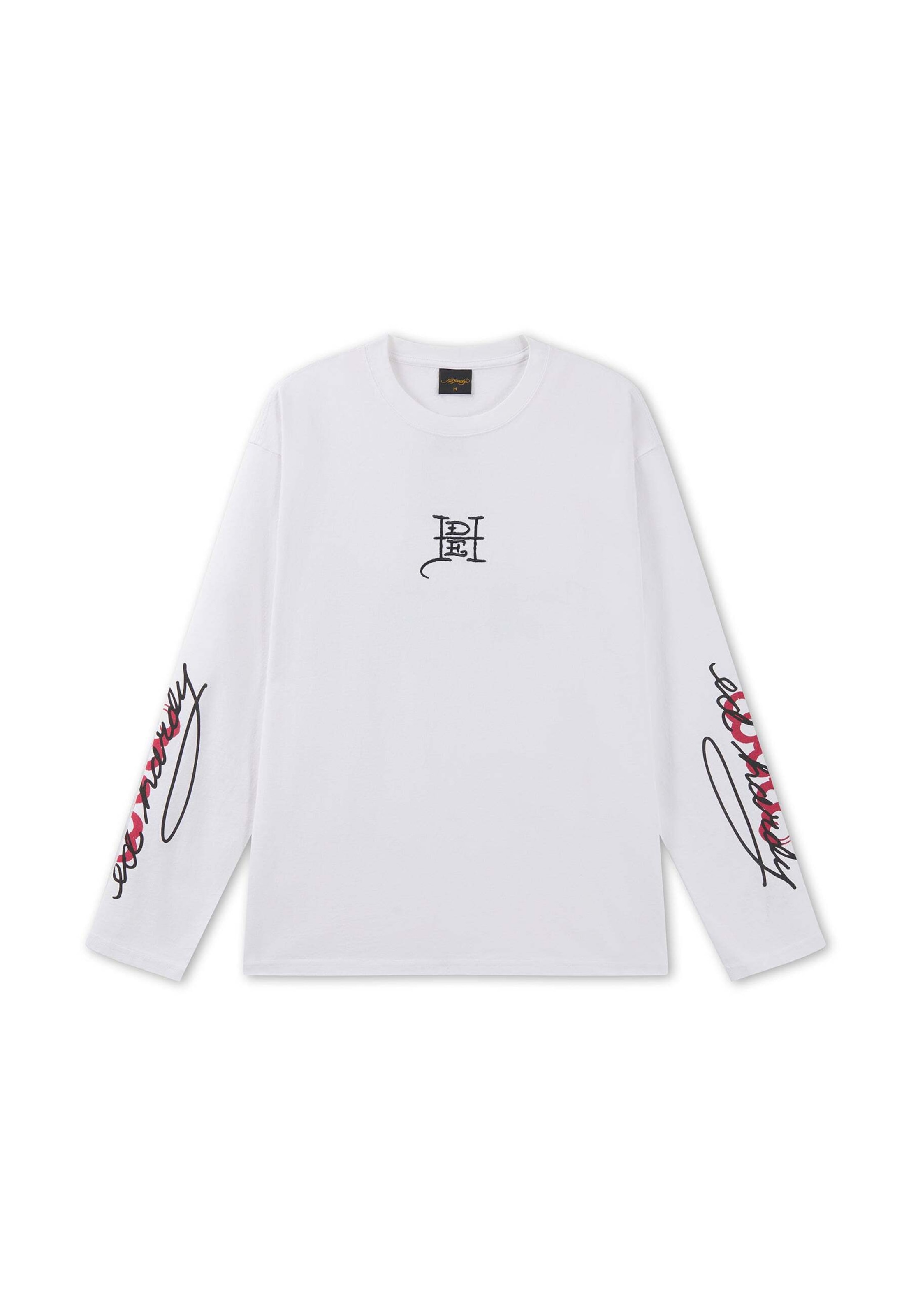 Ed Hardy T-shirt 'Flying Twin Dragon' i vit: framsida