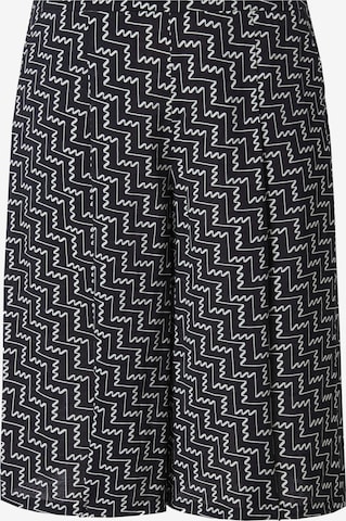 juoda Ulla Popken Plačios klešnės Kelnės: priekis