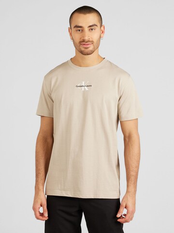 T-Shirt Calvin Klein Jeans en beige : devant