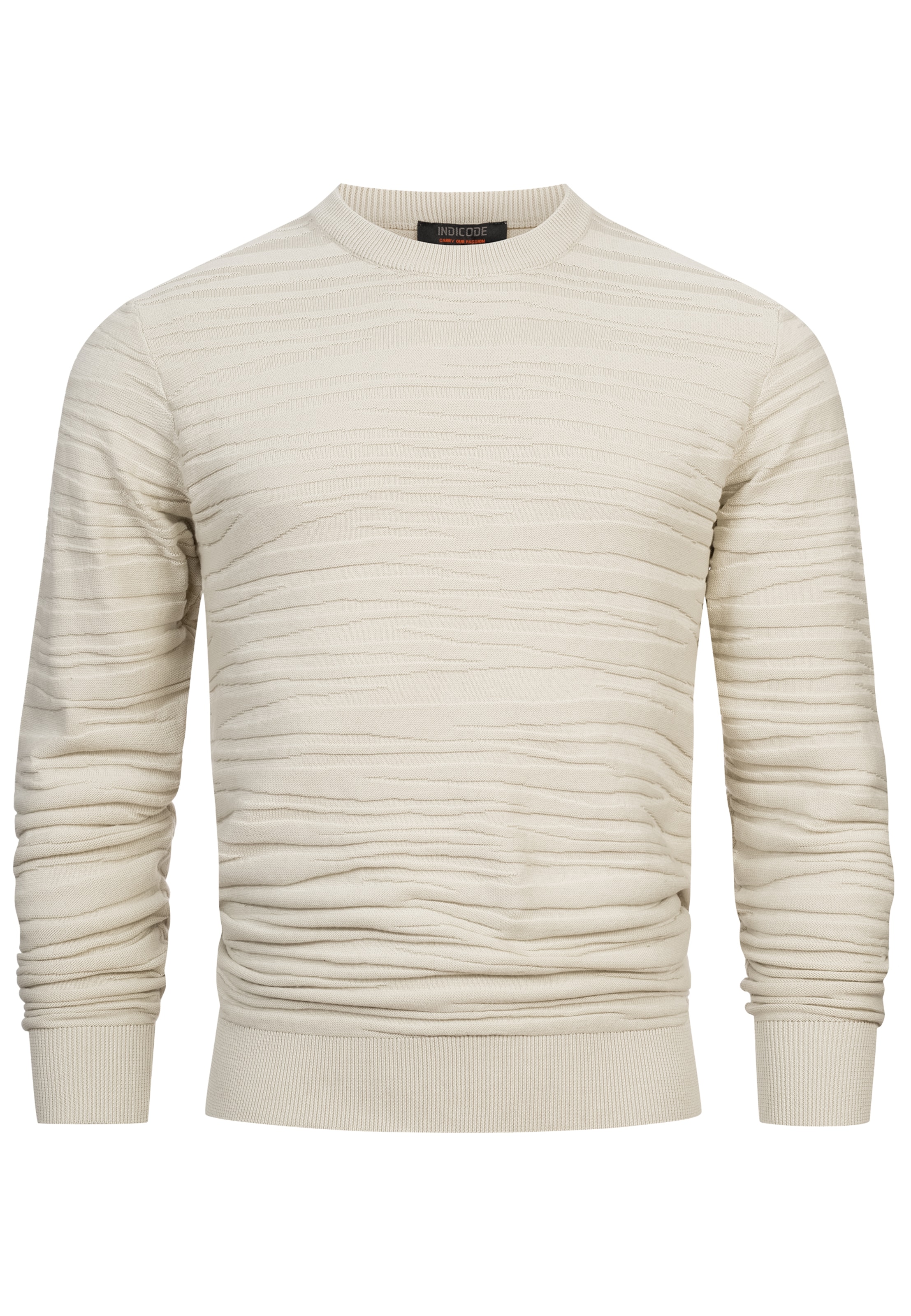 INDICODE JEANS Sweater 'INCapowlax' in Beige: front