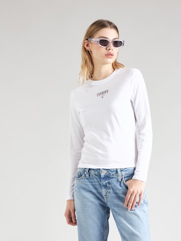 Tommy Jeans T-shirt 'ESSENTIAL' i vit: framsida