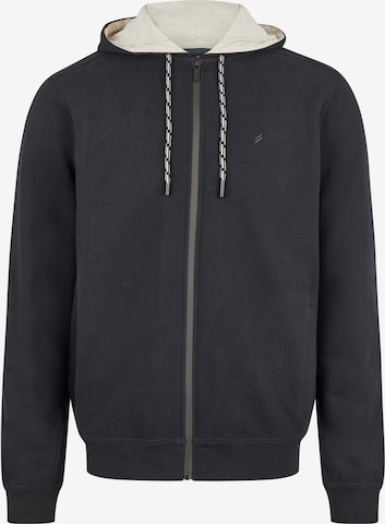 HECHTER PARIS Zip-Up Hoodie in Black: front