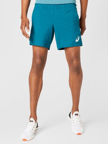 ASICS Regular Workout Pants in Green: front