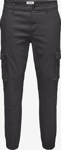 Only & Sons Tapered Cargobroek 'Carter' in Grijs: voorkant