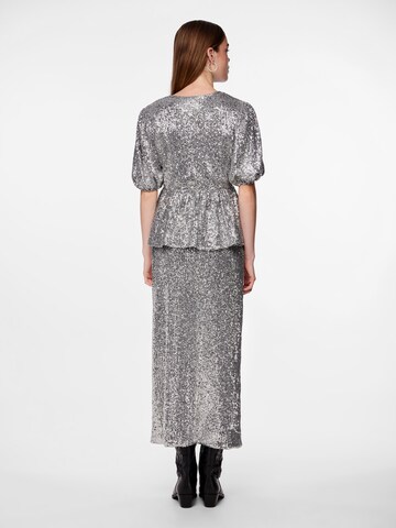 PIECES Bluse 'NIRI' in Silber