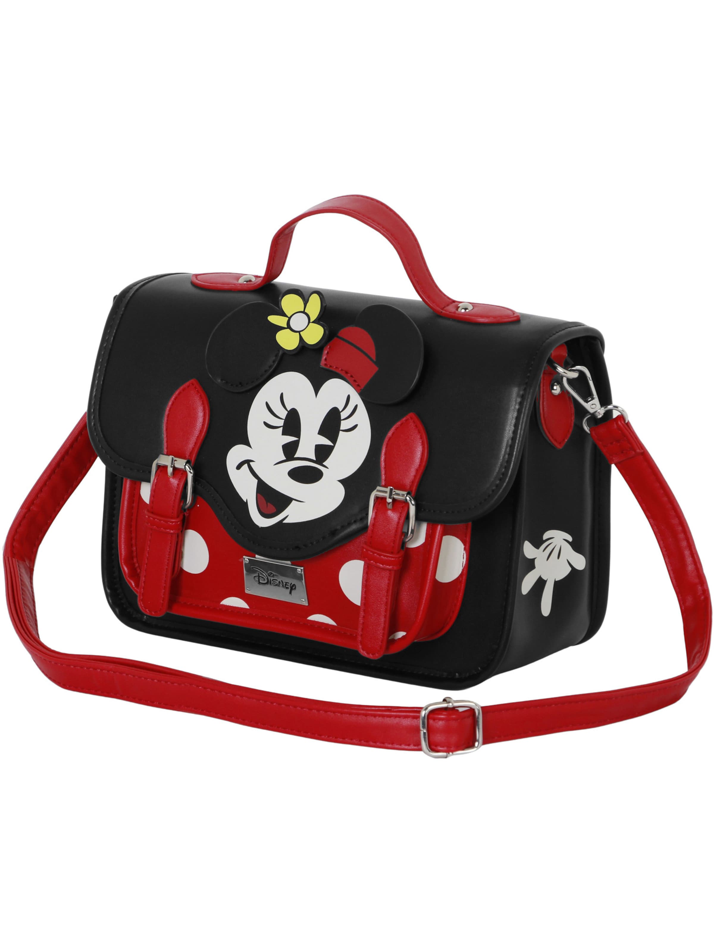 DISNEY Umhängetasche 'Minnie Mouse Face-Satchel' in Schwarz: Vorderseite