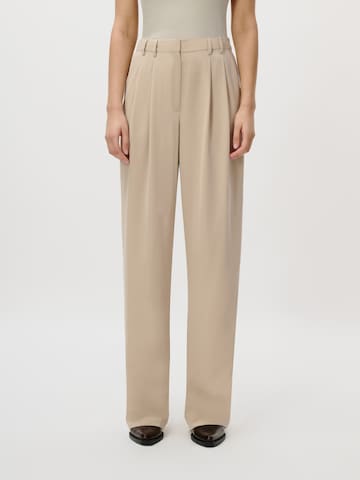 LeGer by Lena Gercke Loosefit Bukser med lægfolder 'Kora' i beige: forside