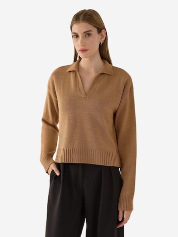 Hiccup Pullover in Braun: Vorderseite