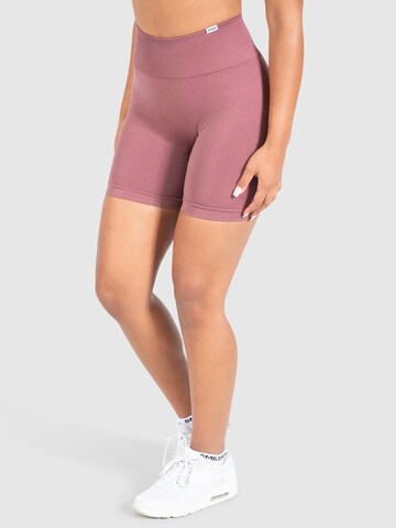 Smilodox Slimfit Sportbroek 'Amaze Scrunch' in Roze