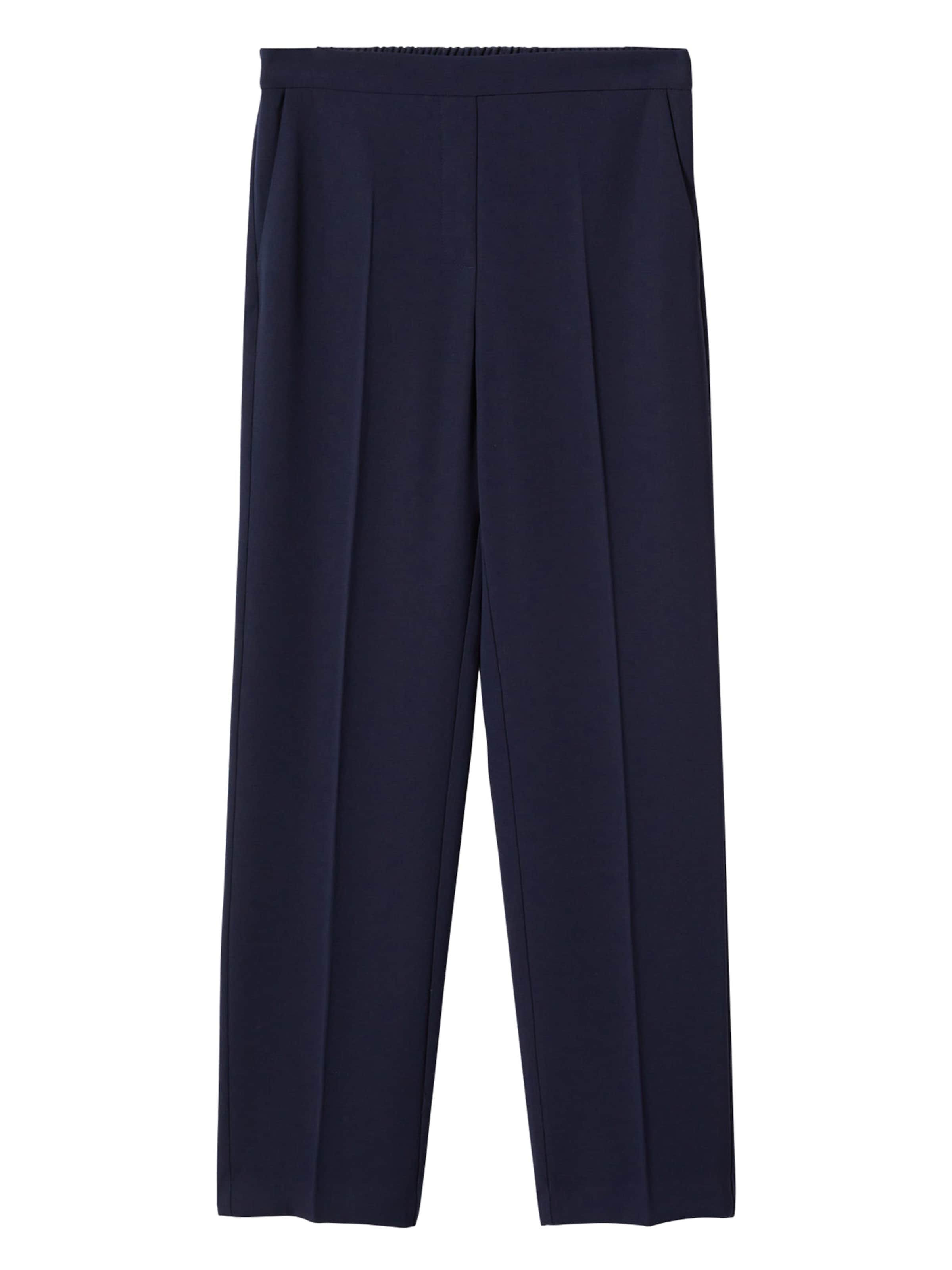 Largi Pantaloni cu dungă 'Valeria' de la MANGO pe albastru: față