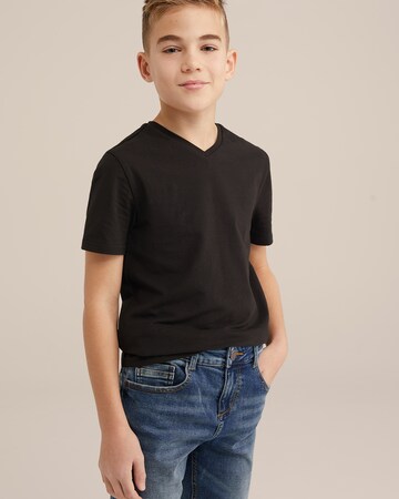 melns WE Fashion T-Krekls: no priekšpuses