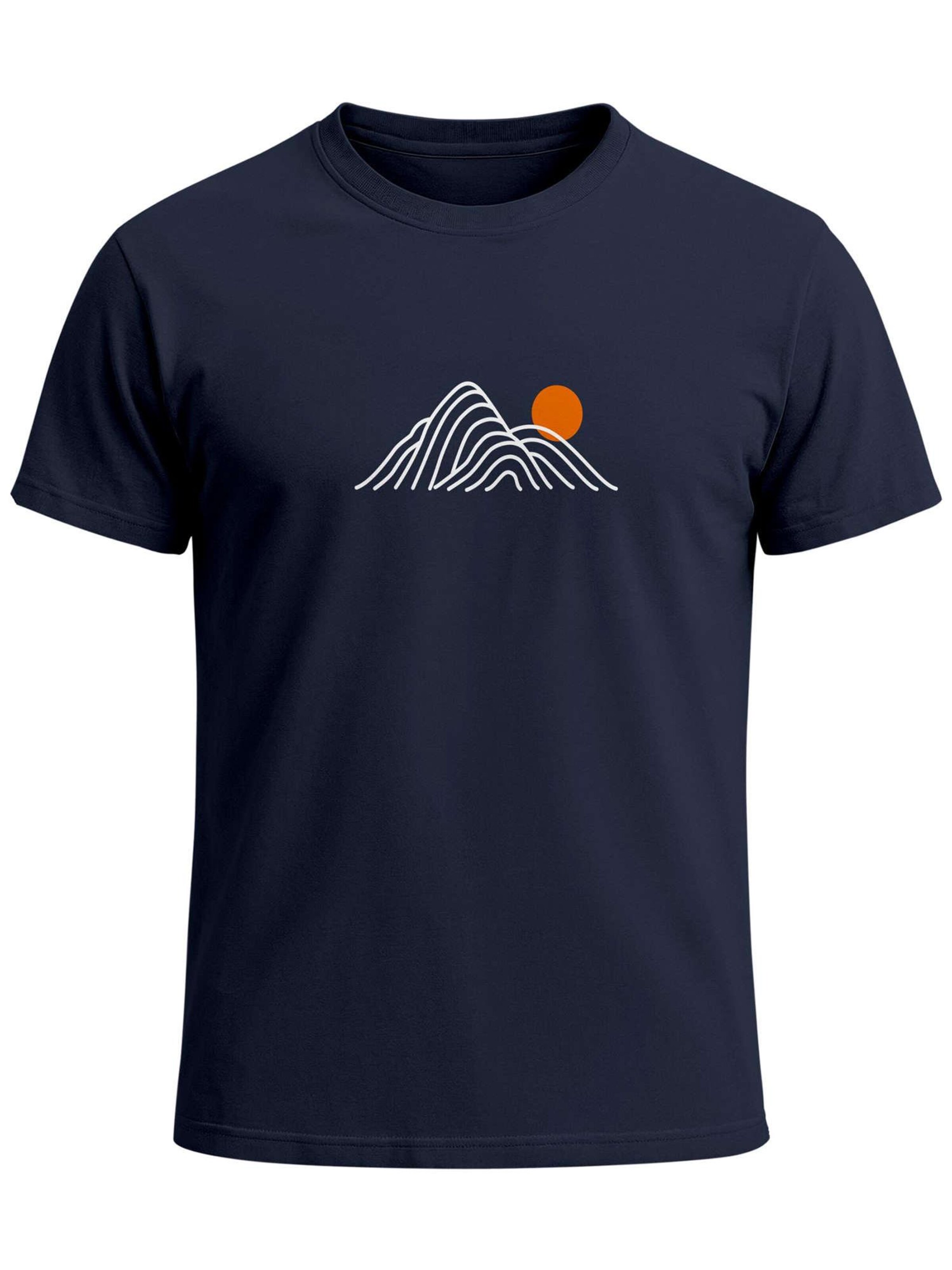 Neverless Shirt 'Lineart Berge' in Blue: front