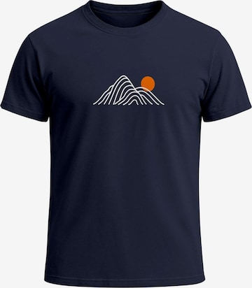 Neverless Shirt 'Lineart Berge' in Blue: front