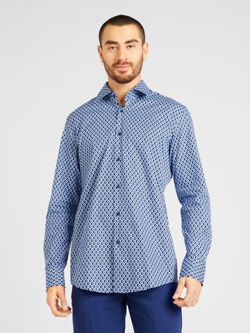BOSS Regular fit Button Up Shirt 'HANK' in Blue: front
