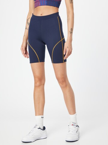 Reebok Skinny Workout Pants in Blue: front