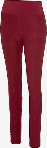 LASCANA ACTIVE Skinny Workout Pants 'Vivance Active' in Red