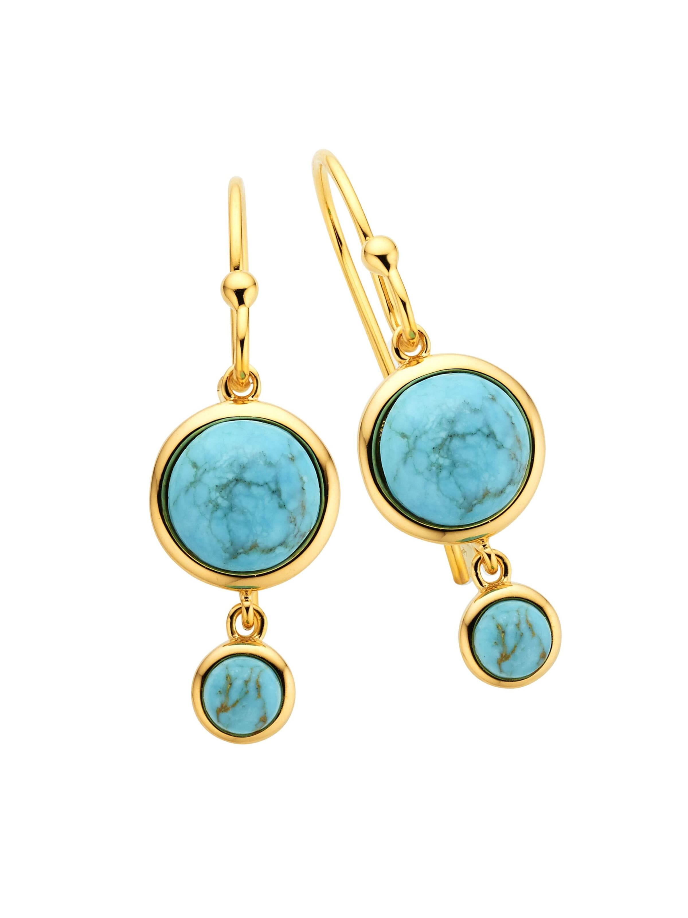 Zeeme Earrings in Gold: front