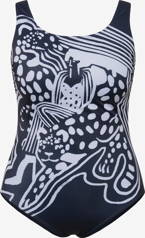 Ulla Popken Swimsuit in Blue: front