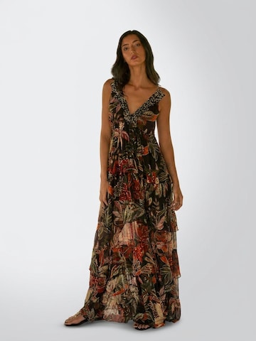 Miss June - Vestido 'Robe Longue Floriana' en negro