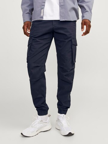 Tapered Pantaloni cargo 'Kane Noah' di JACK & JONES in blu: frontale