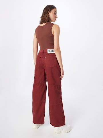 The Ragged Priest Wide leg Jeans in Red