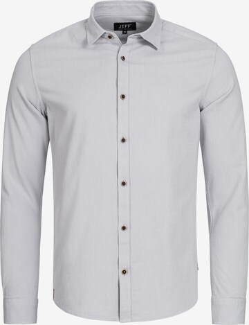 JEFF Regular fit Button Up Shirt ' Earman ' in White: front