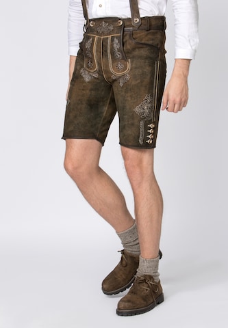 STOCKERPOINT Slimfit Klederdracht broek 'Beppo4' in Bruin: voorkant