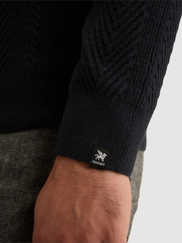 VANGUARD Tröja 'Pullover with polo collar and herringbone texture' i blå