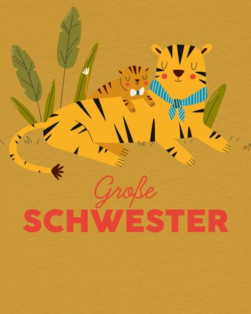 watabout.kids Shirt 'Tiger Große Schwester' in Geel