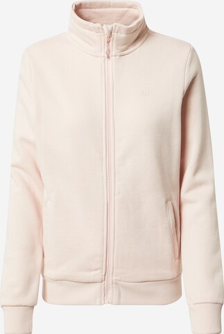 4F Athletic Zip-Up Hoodie in Pink: front