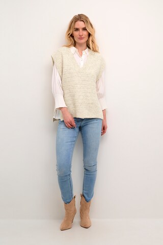 Cream Gebreide bodywarmer 'Kiko' in Beige