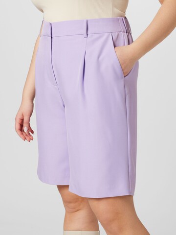 ONLY Carmakoma Loose fit Pleat-Front Pants 'Thea' in Purple